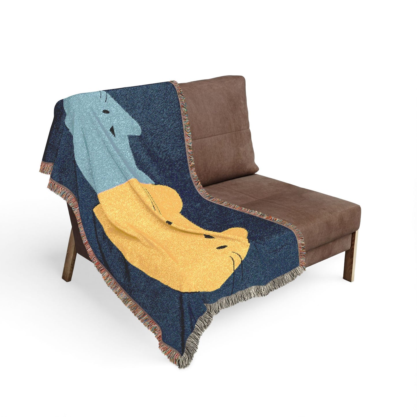 Cats Split-Color Woven Blanket — Cute Two-Tone Cat Throw for Kids & Cat Lovers
