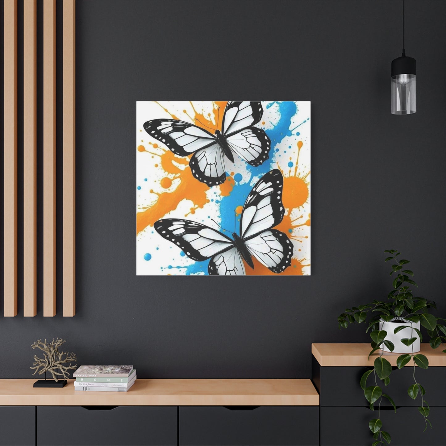 Butterfly Splash Canvas Wall Art — Matte Stretched Canvas