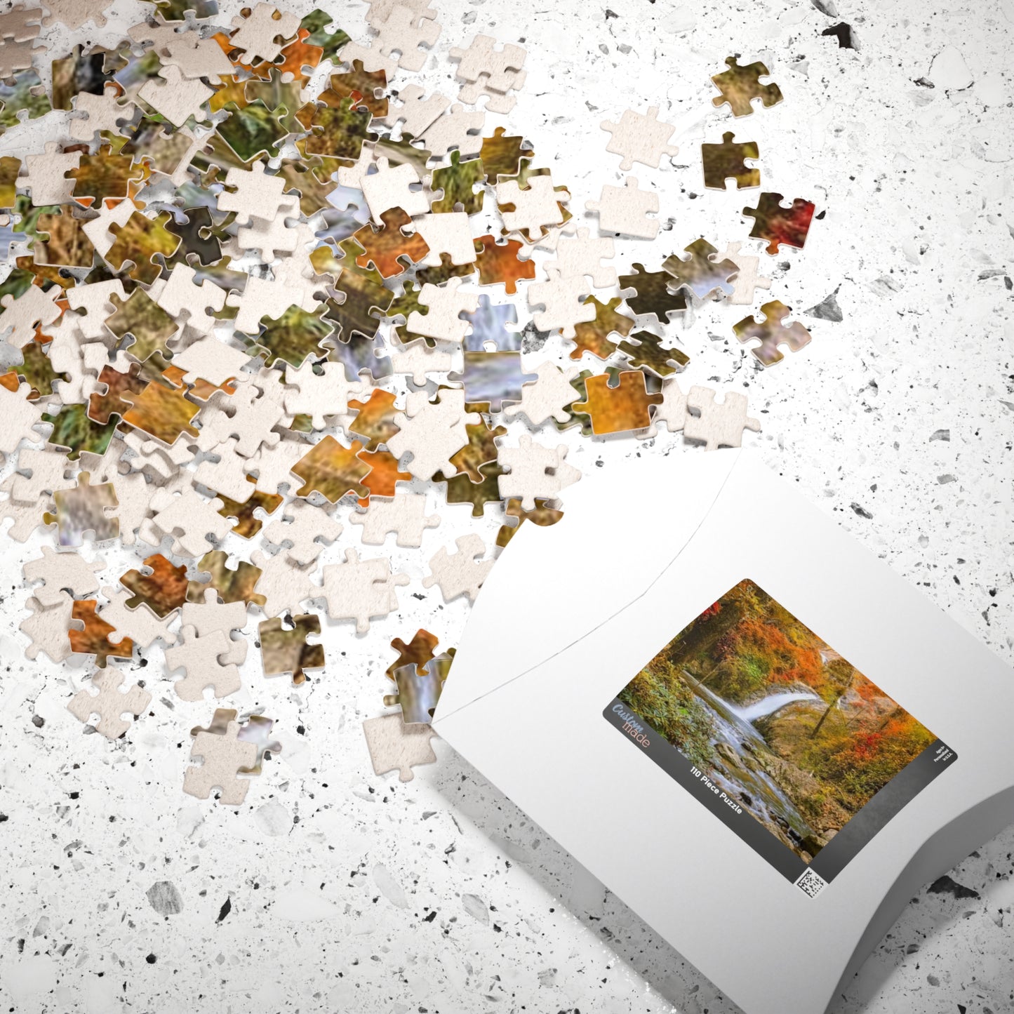 Autumn Waterfall Jigsaw Puzzle — Scenic Fall Landscape Puzzle (110/252/520/1014 pcs)