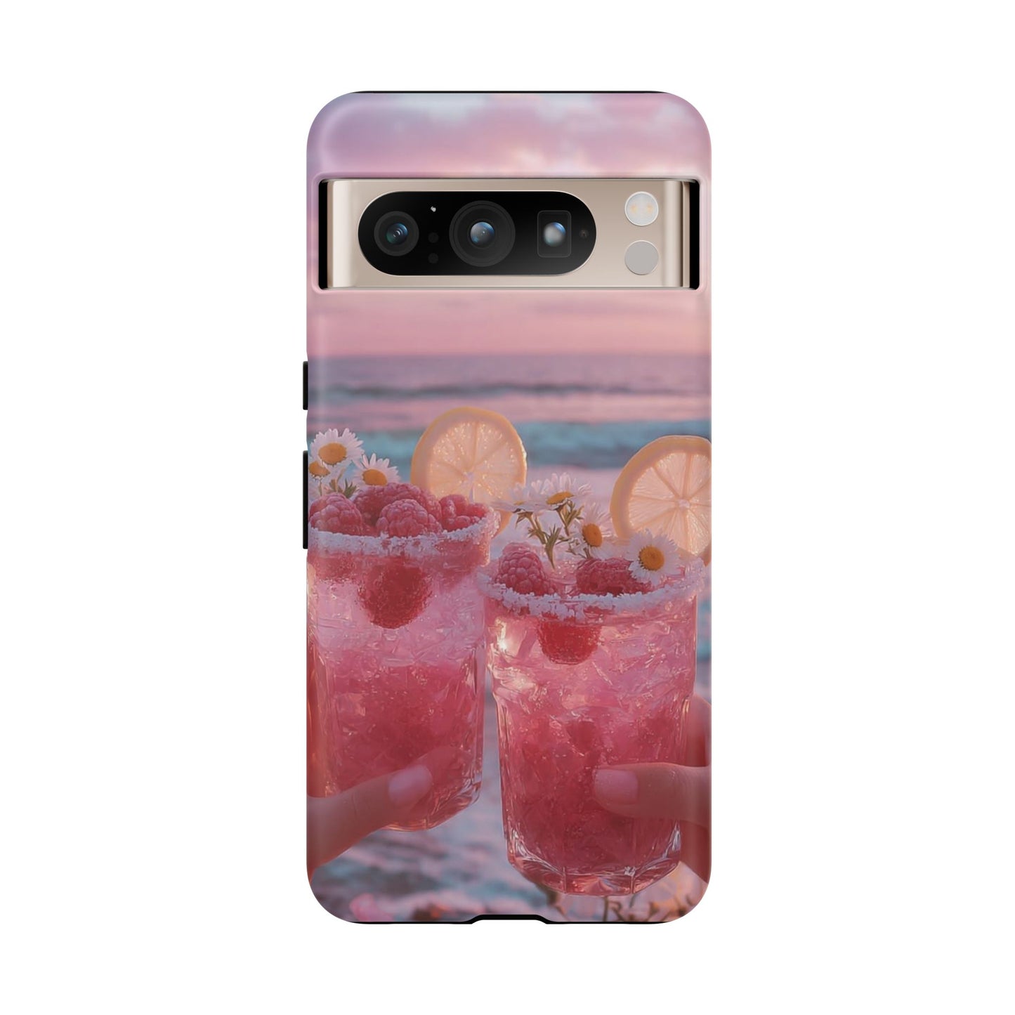 Pink Sunset Cocktail Phone Case — Beach Drink Protective Cover