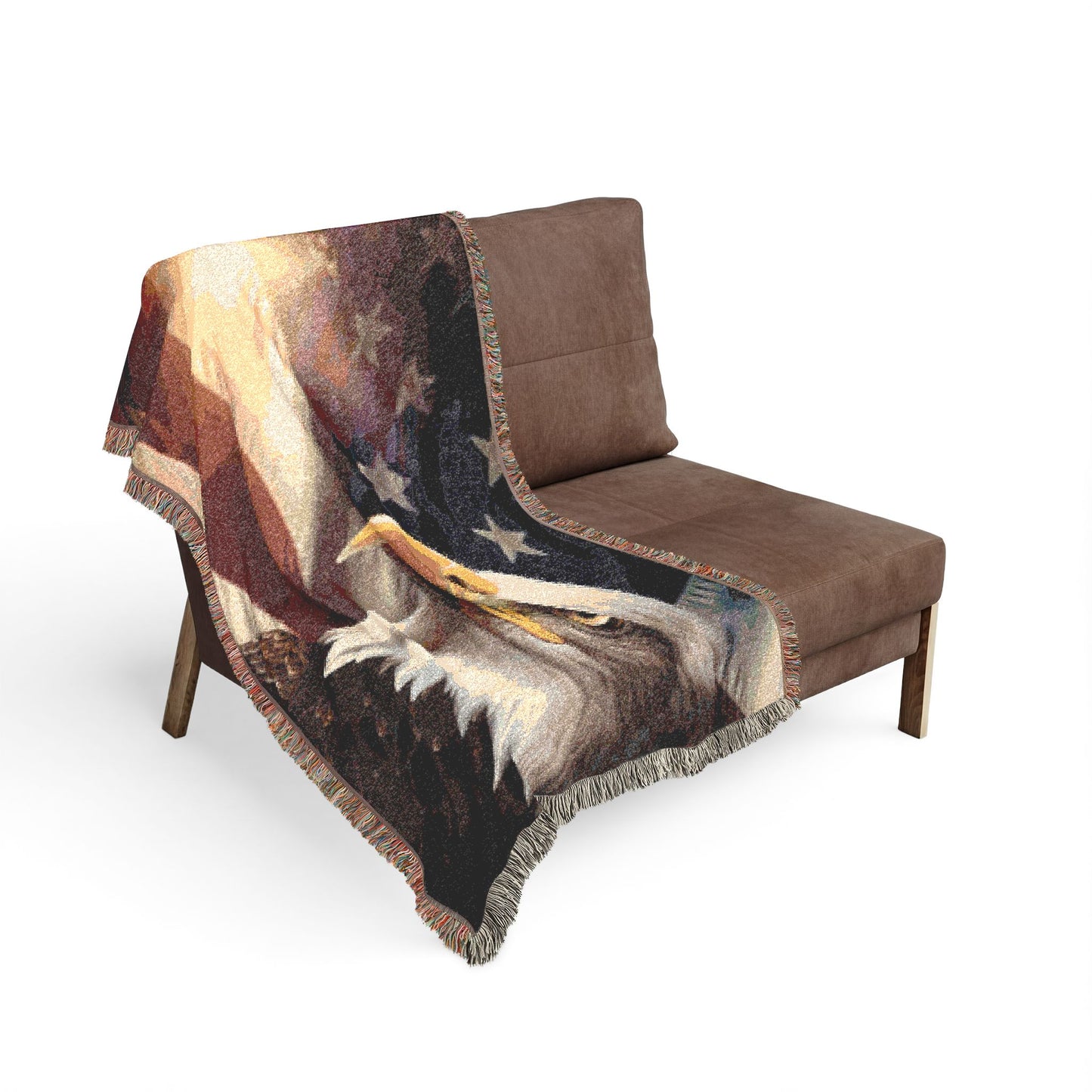 Patriotic Eagle Woven Blanket — American Flag Throw