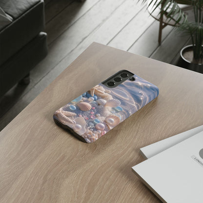Tough Cases — Pastel Seashell Phone Case (Beach Shells, Pearls & Starfish)