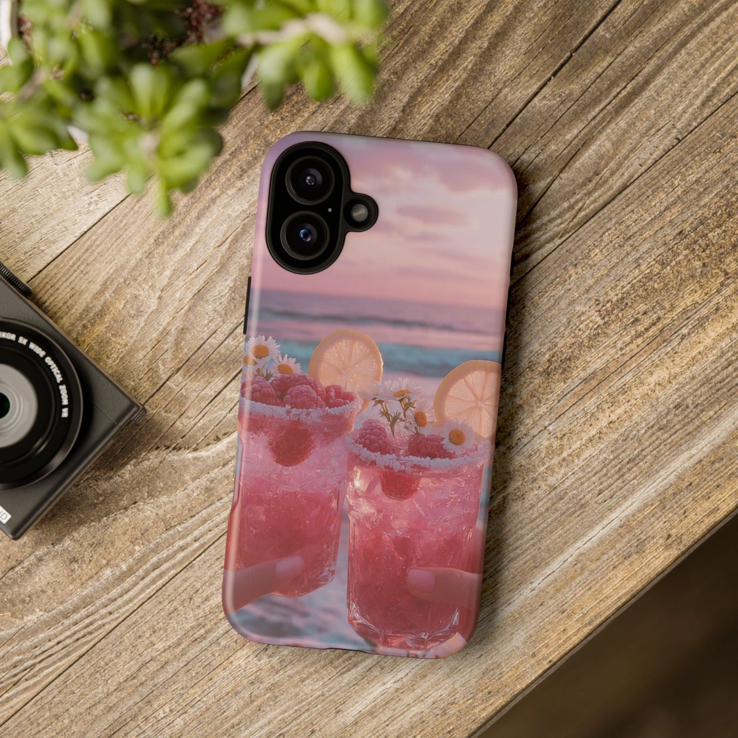 Pink Sunset Cocktail Phone Case — Beach Drink Protective Cover