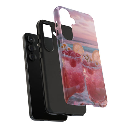 Pink Sunset Cocktail Phone Case — Beach Drink Protective Cover