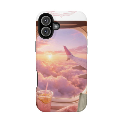 iPhone Magnetic Case "Airplane Window Sunset Travel"