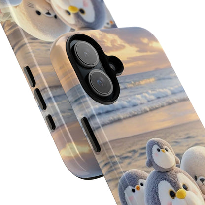 Cute Plush Penguins Beach Phone Case