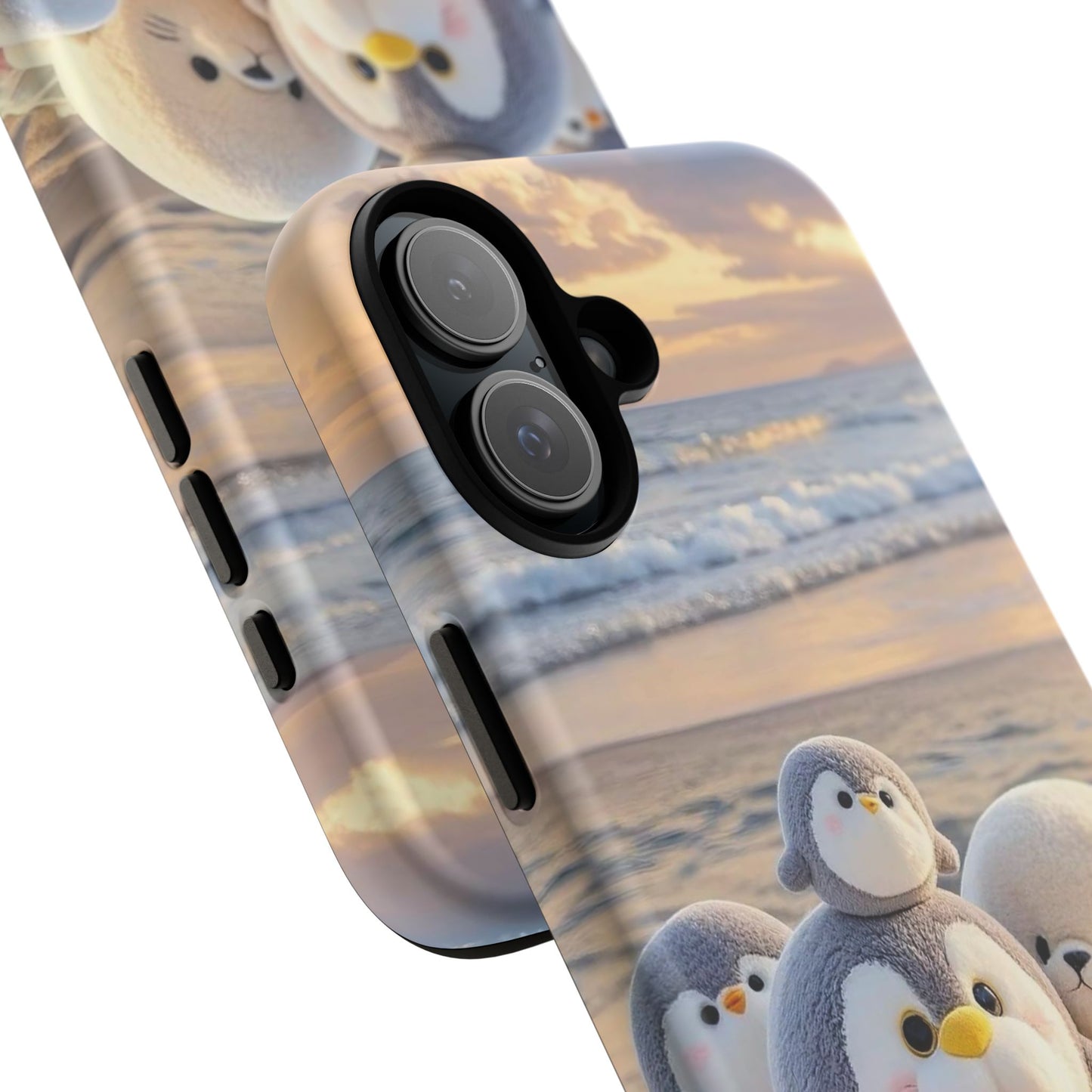 Cute Plush Penguins Beach Phone Case