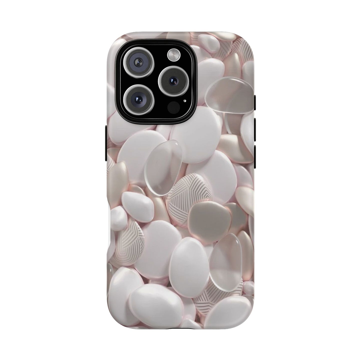 Phone Case – Soft Pink Pebble Pattern Protective Tough Case