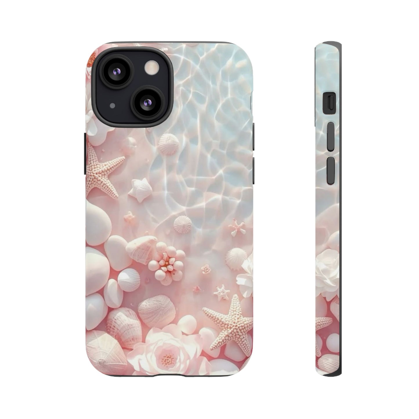 Phone Case — Pink Seashell Starfish Beach Waterproof Design