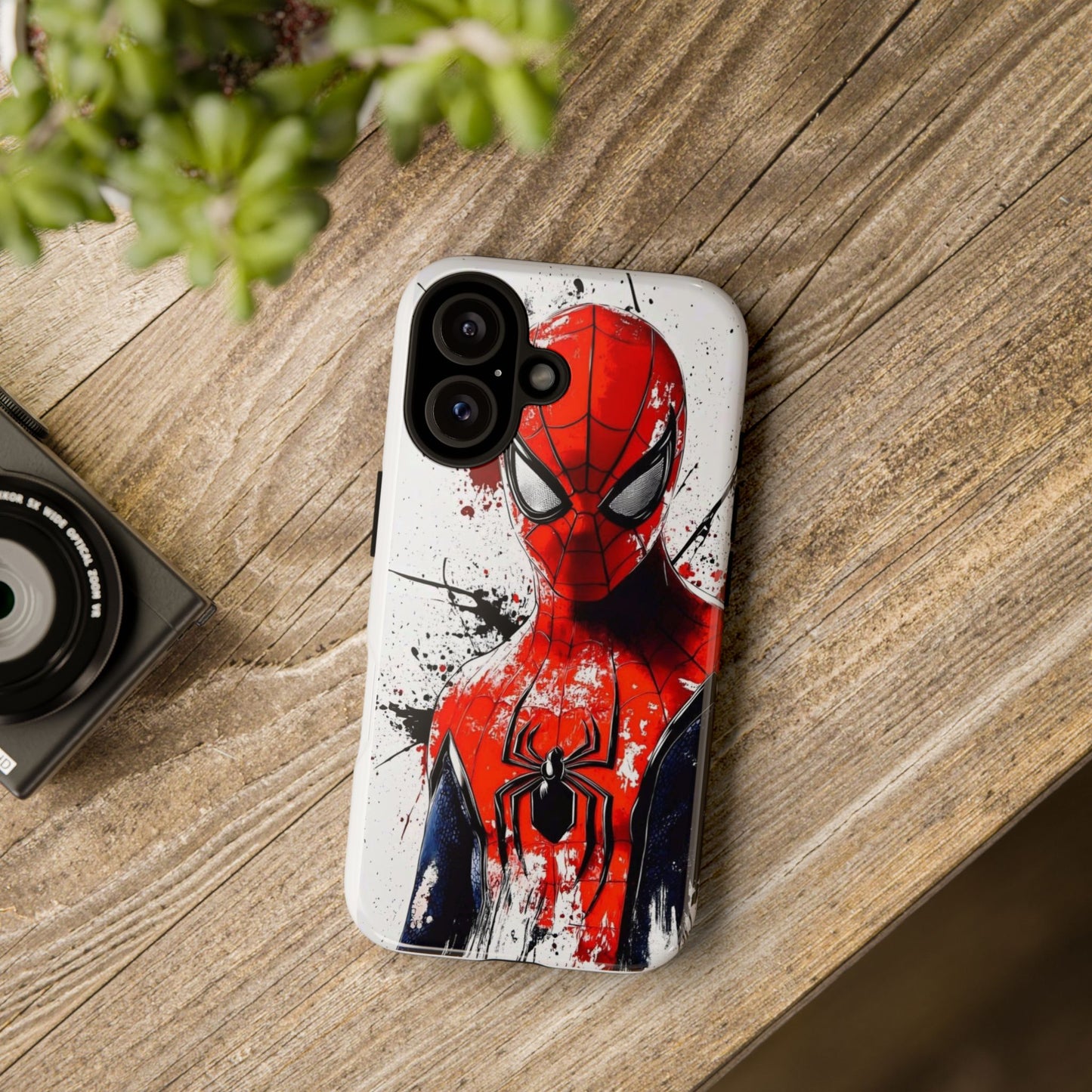 Spider Hero Phone Case — Red Splatter Superhero iPhone Cover