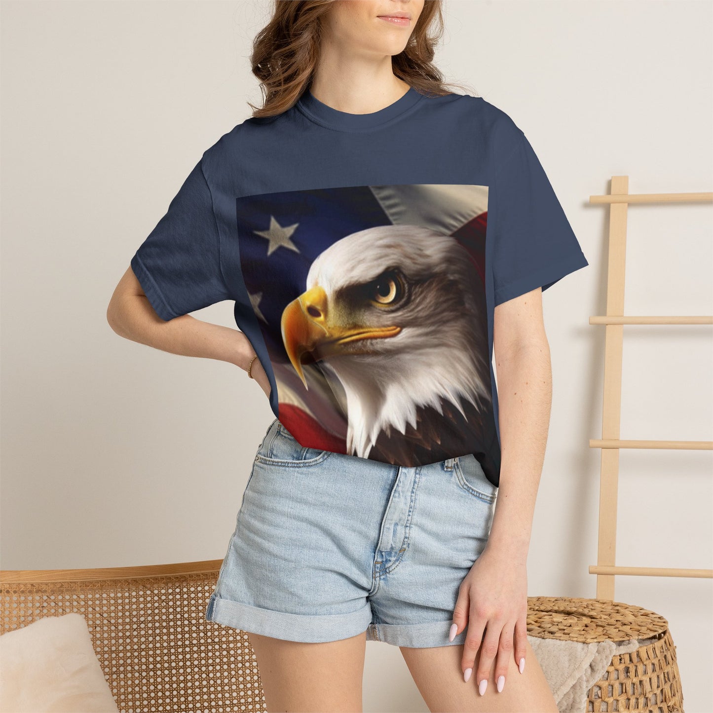 American Eagle Flag T-Shirt — Patriotic Bald Eagle Graphic Tee