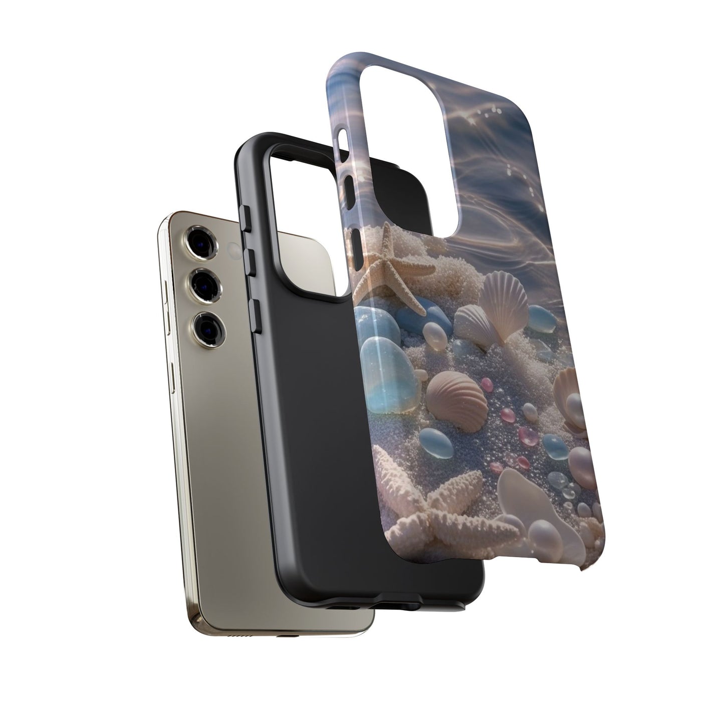 Tough Cases — Pastel Seashell Phone Case (Beach Shells, Pearls & Starfish)