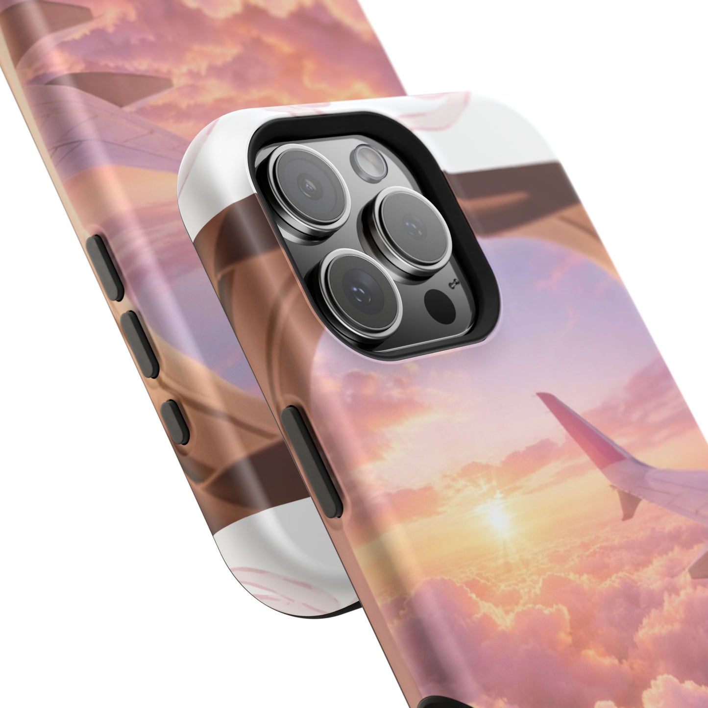 iPhone Magnetic Case "Airplane Window Sunset Travel"