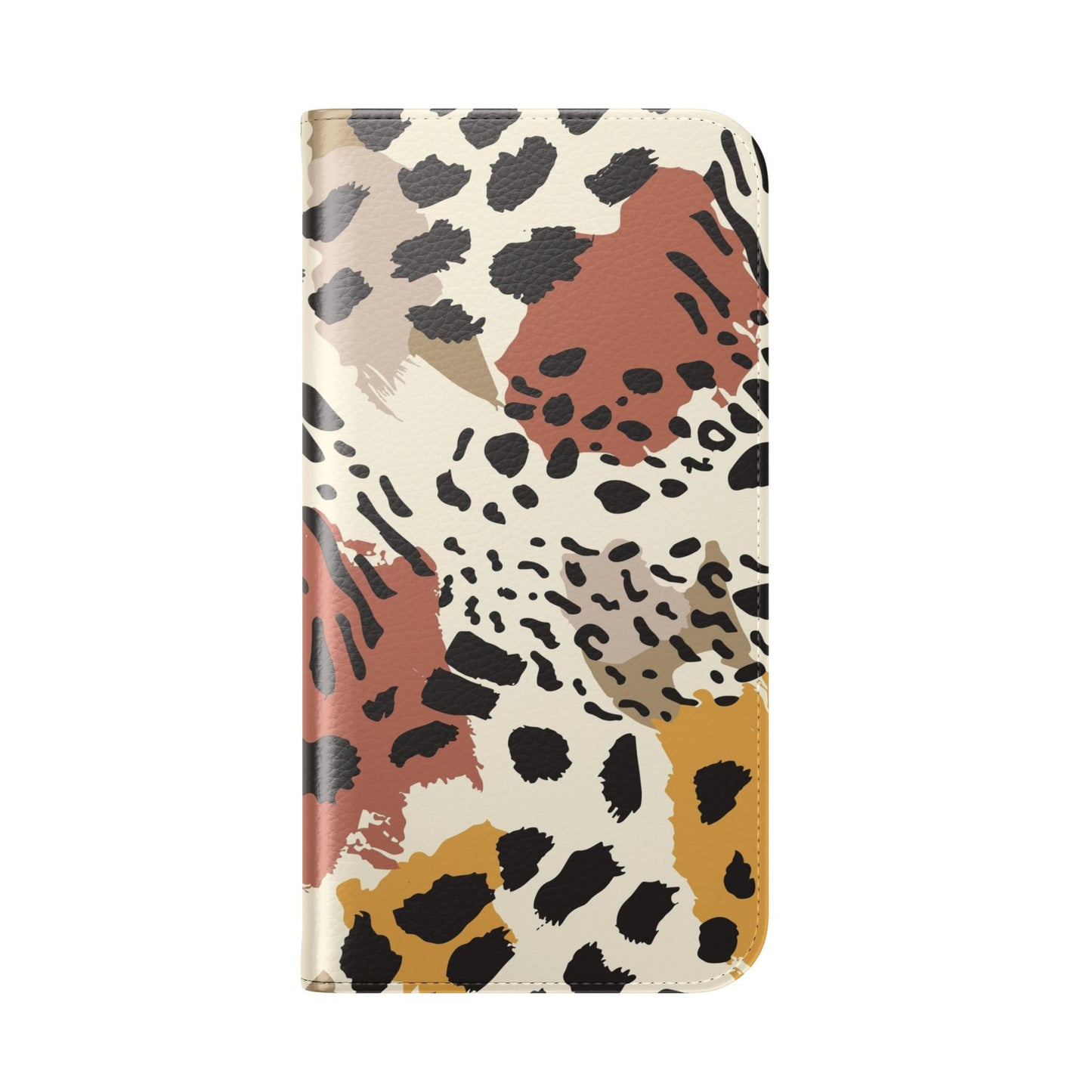 Leopard Patchwork Flip Wallet Case with Card Slots