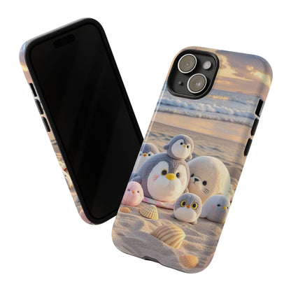 Cute Plush Penguins Beach Phone Case