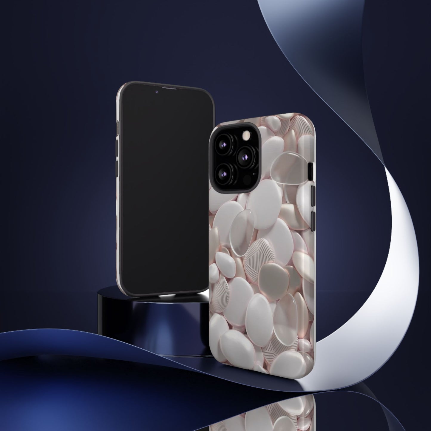 Phone Case – Soft Pink Pebble Pattern Protective Tough Case