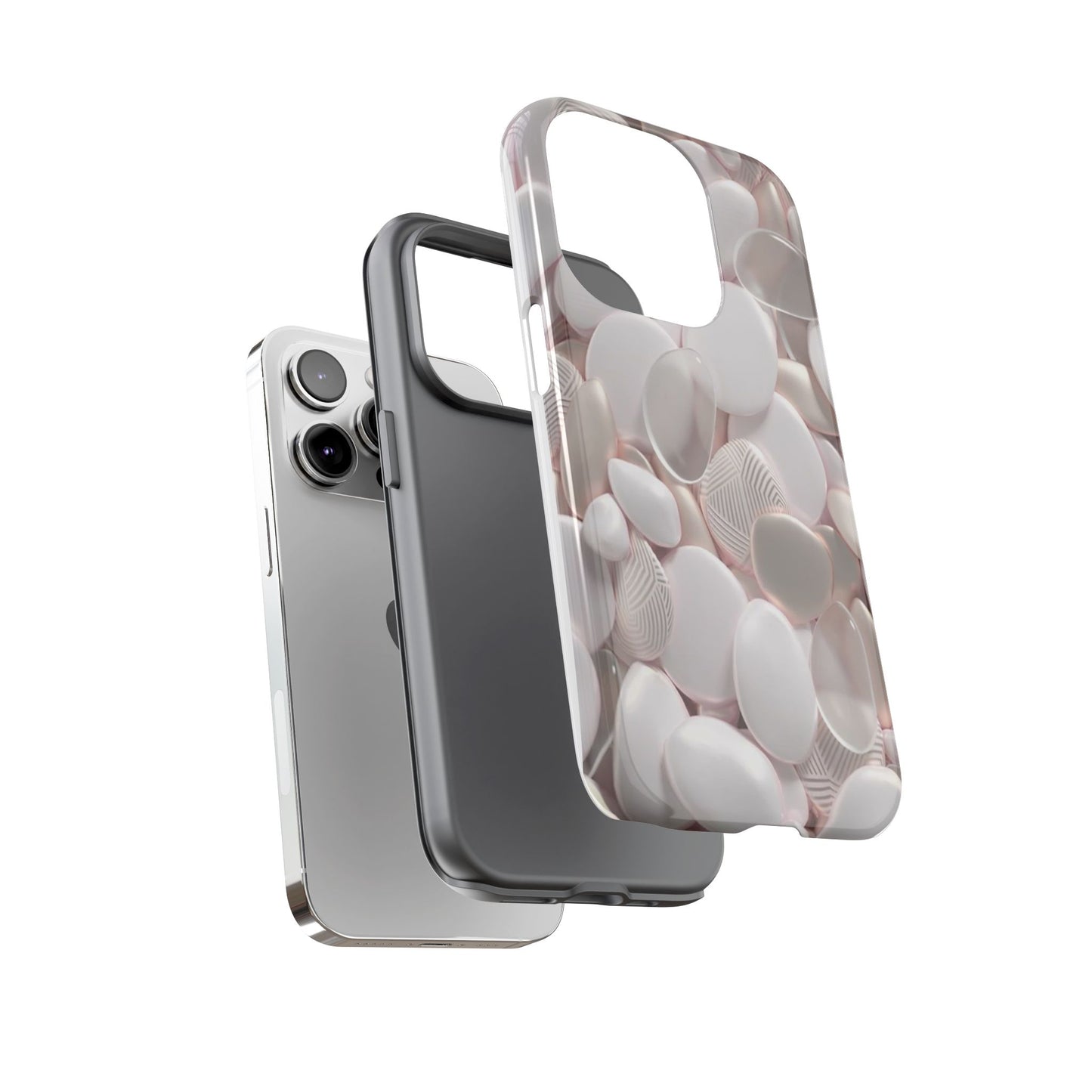 Phone Case – Soft Pink Pebble Pattern Protective Tough Case