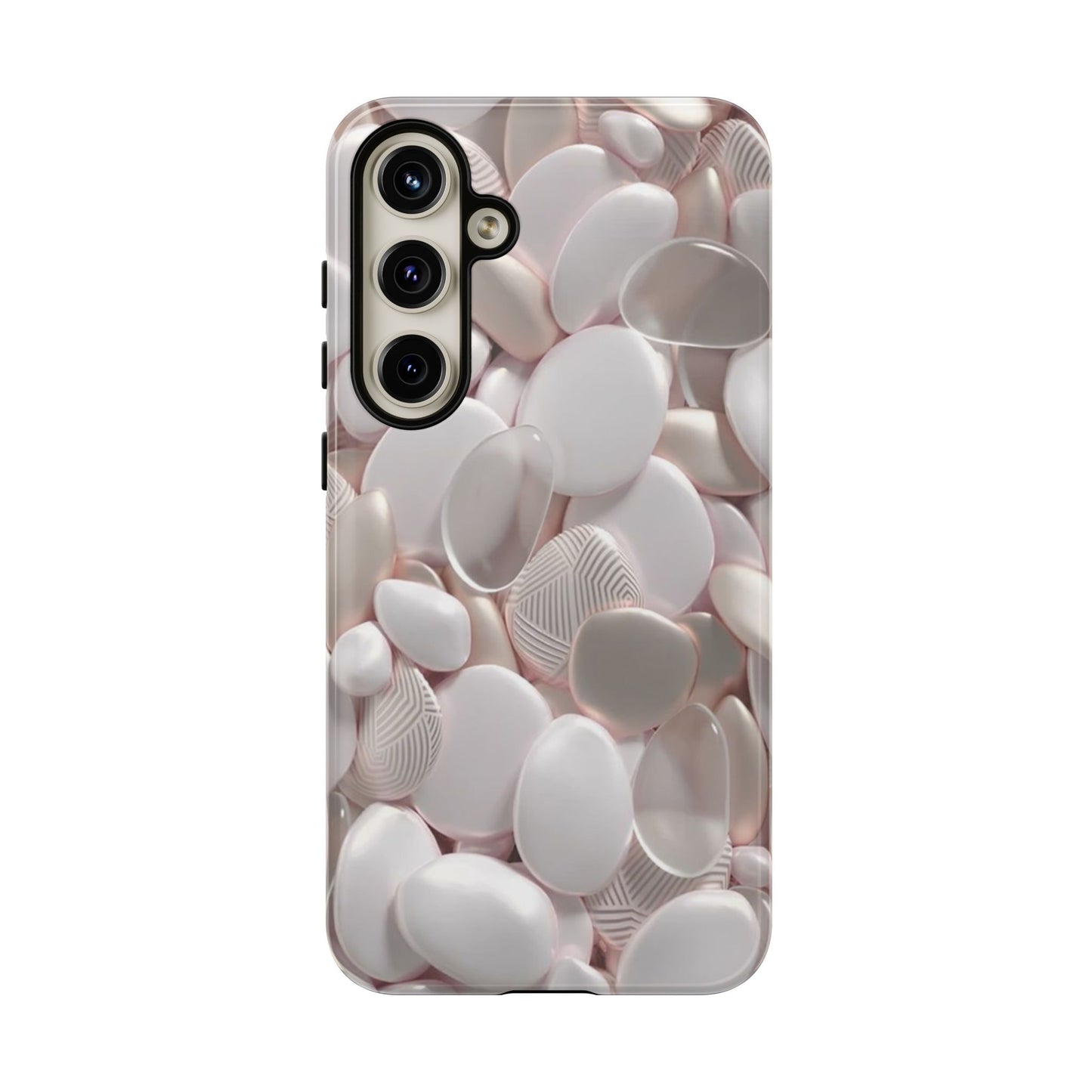 Phone Case – Soft Pink Pebble Pattern Protective Tough Case