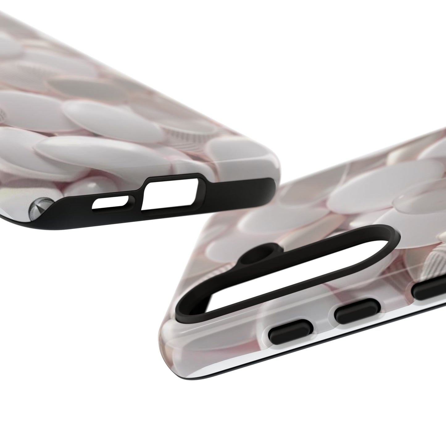 Phone Case – Soft Pink Pebble Pattern Protective Tough Case