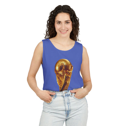 World Cup Trophy Tank Top — Gold FIFA Cup Soccer Fan Shirt