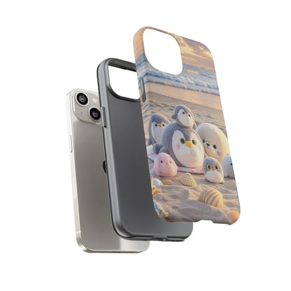 Cute Plush Penguins Beach Phone Case