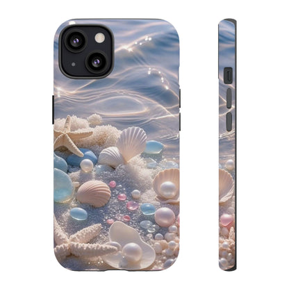 Seashell Pearl Phone Case — Pastel Beach Protective Tough Case