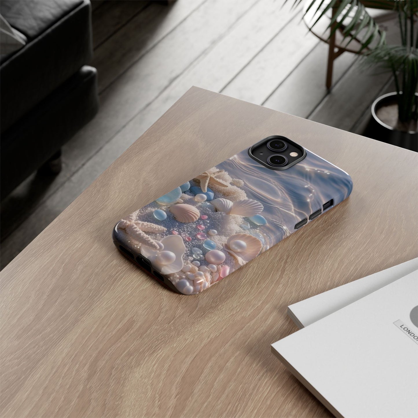 Seashell Pearl Phone Case — Pastel Beach Protective Tough Case