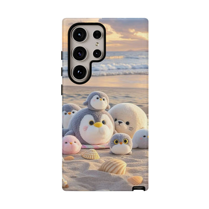 Cute Plush Penguins Beach Phone Case