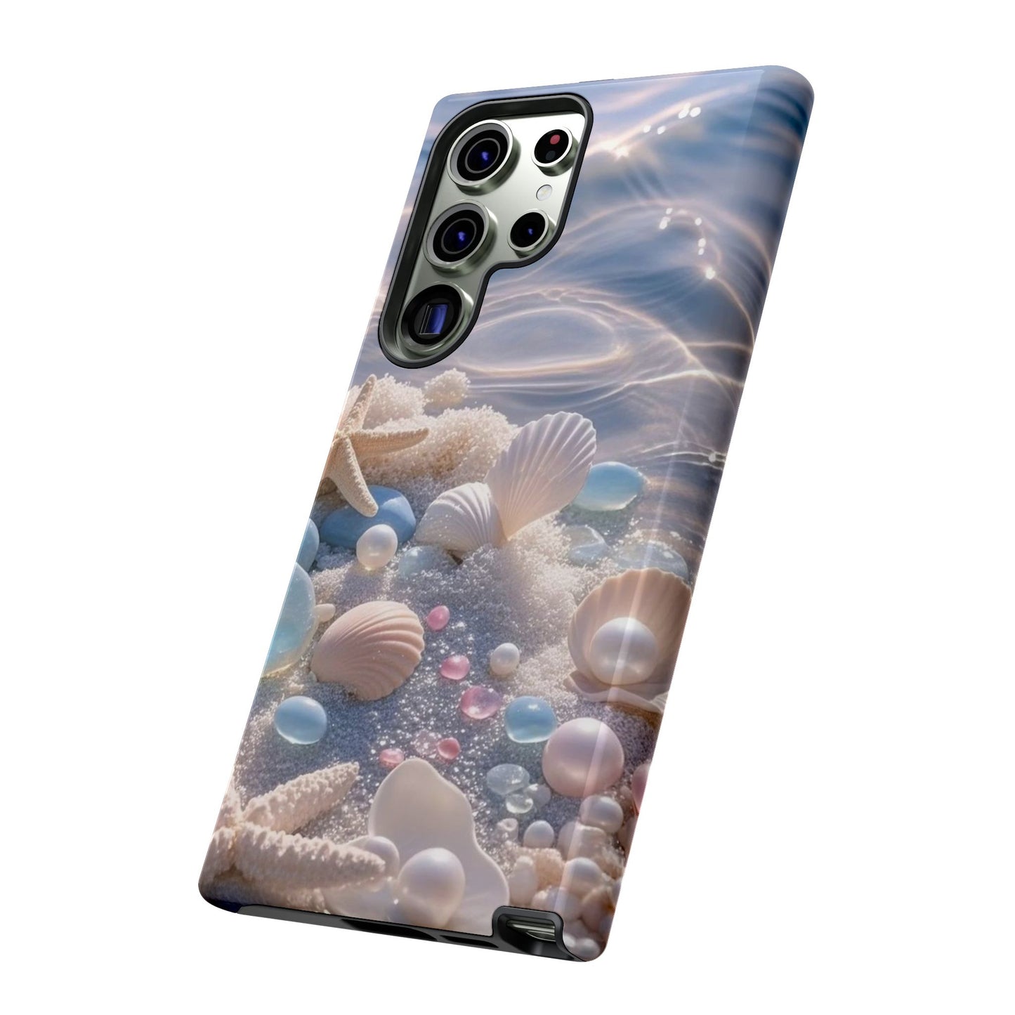 Tough Cases — Pastel Seashell Phone Case (Beach Shells, Pearls & Starfish)