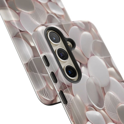 Phone Case – Soft Pink Pebble Pattern Protective Tough Case