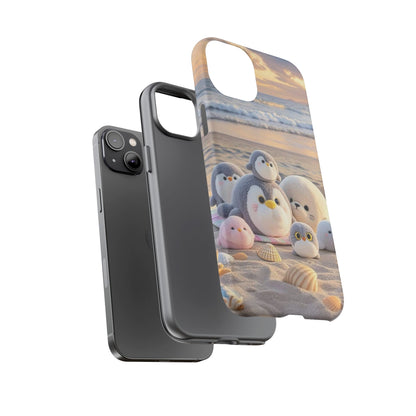 Cute Plush Penguins Beach Phone Case