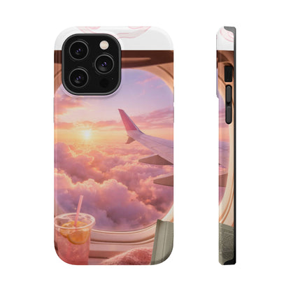 iPhone Magnetic Case "Airplane Window Sunset Travel"