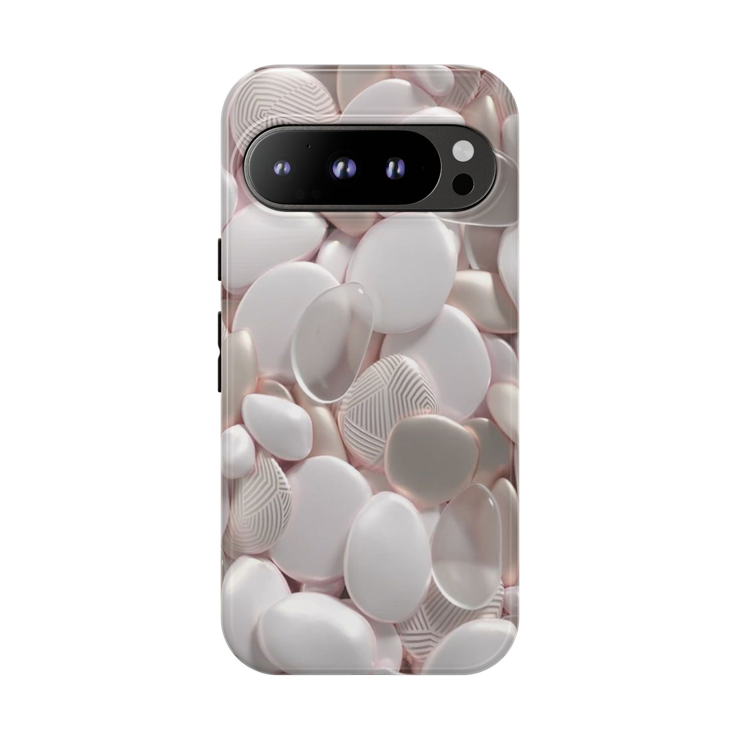 Phone Case – Soft Pink Pebble Pattern Protective Tough Case