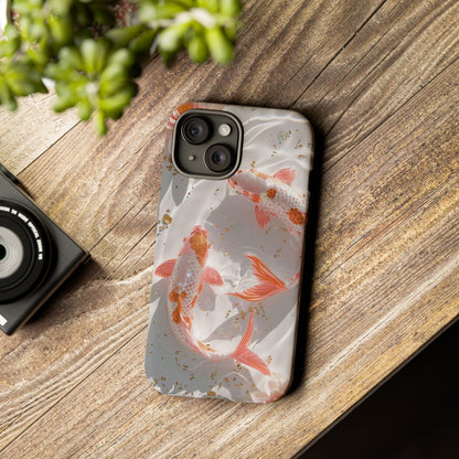 Koi Fish Phone Case "Serene Gold Fleck Watercolor"