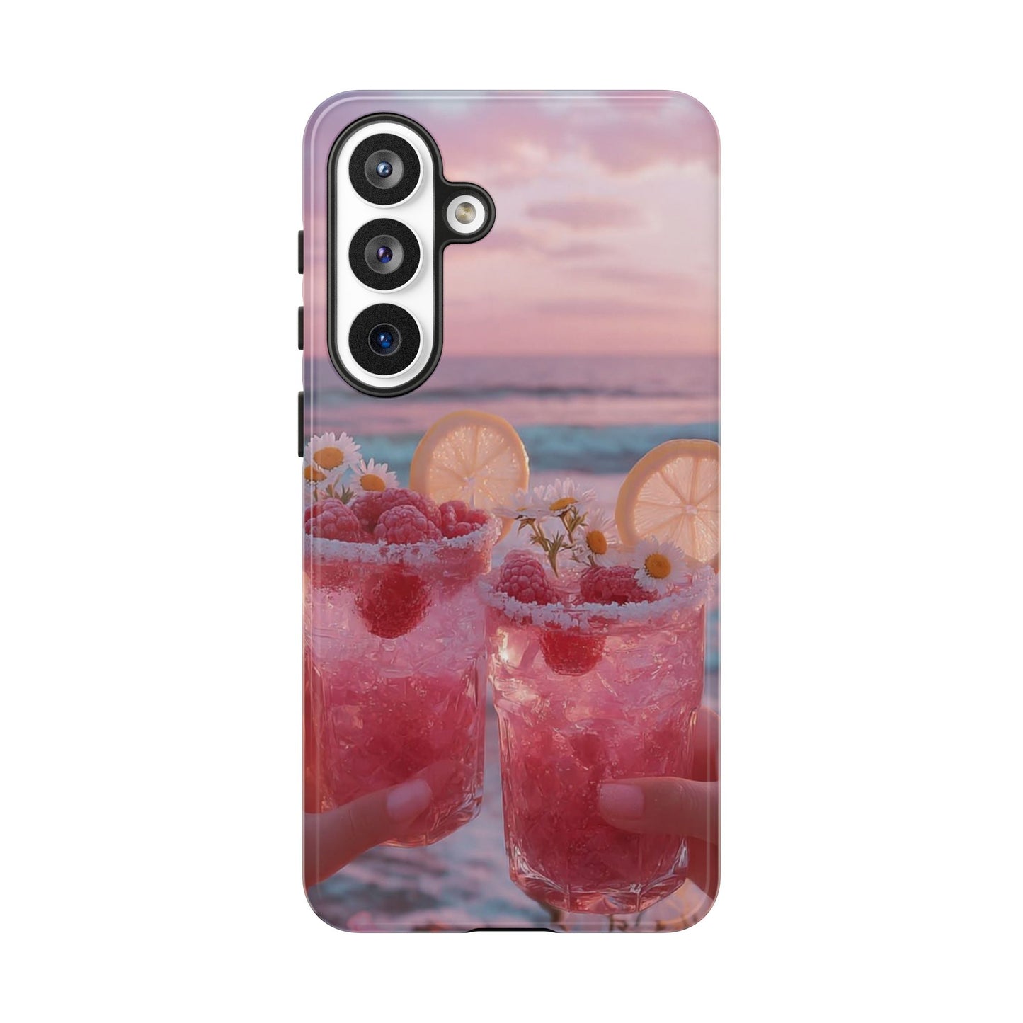 Pink Sunset Cocktail Phone Case — Beach Drink Protective Cover