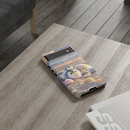 Cute Plush Penguins Beach Phone Case