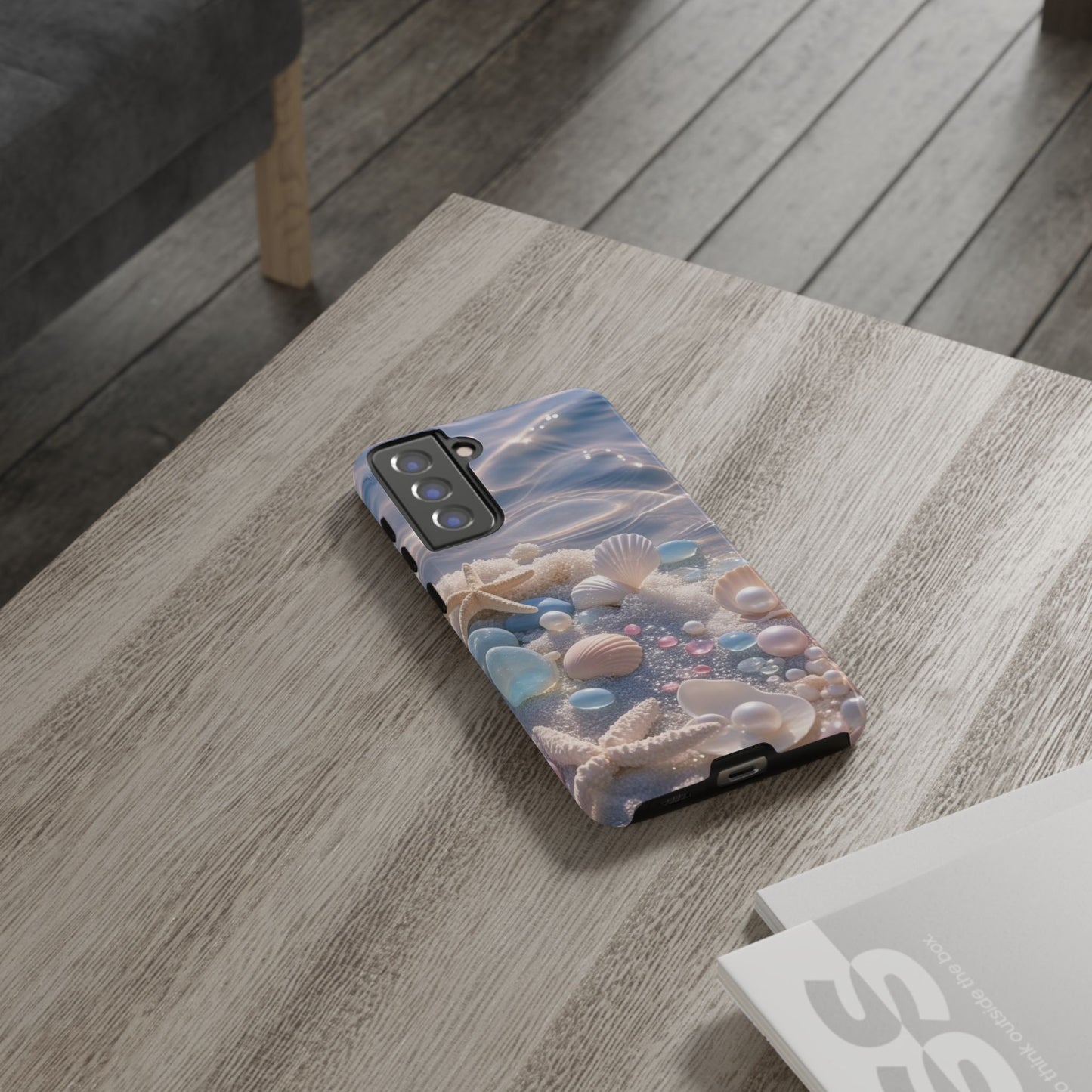 Tough Cases — Pastel Seashell Phone Case (Beach Shells, Pearls & Starfish)