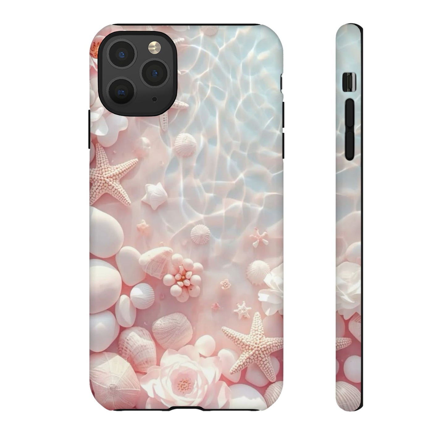 Phone Case — Pink Seashell Starfish Beach Waterproof Design