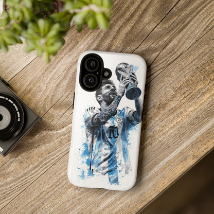 Soccer Champion Phone Case - Watercolor Trophy Player Design