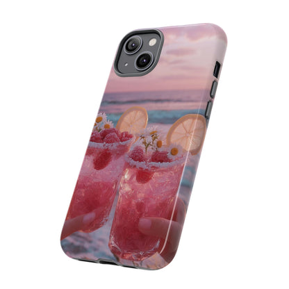 Pink Sunset Cocktail Phone Case — Beach Drink Protective Cover