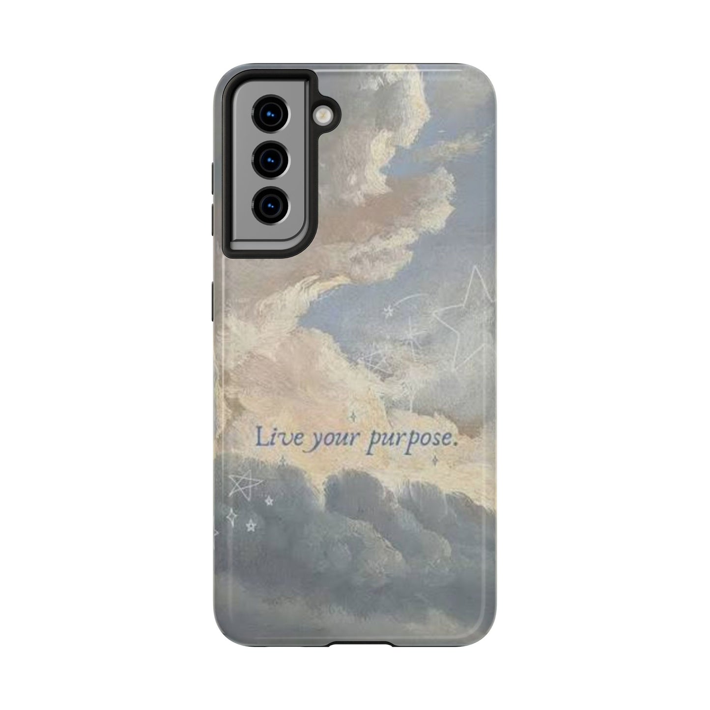 Cloudy Sky 'Live Your Purpose' Tough Phone Case — Motivational Protective Phone Cover