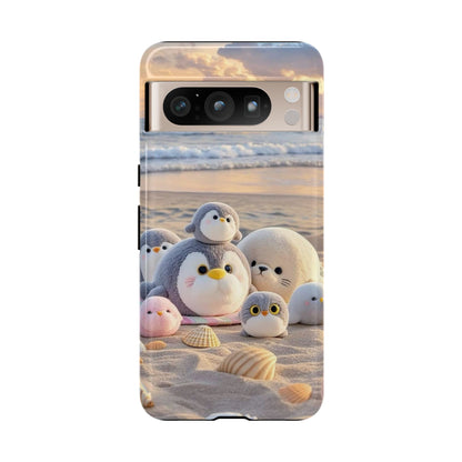 Cute Plush Penguins Beach Phone Case