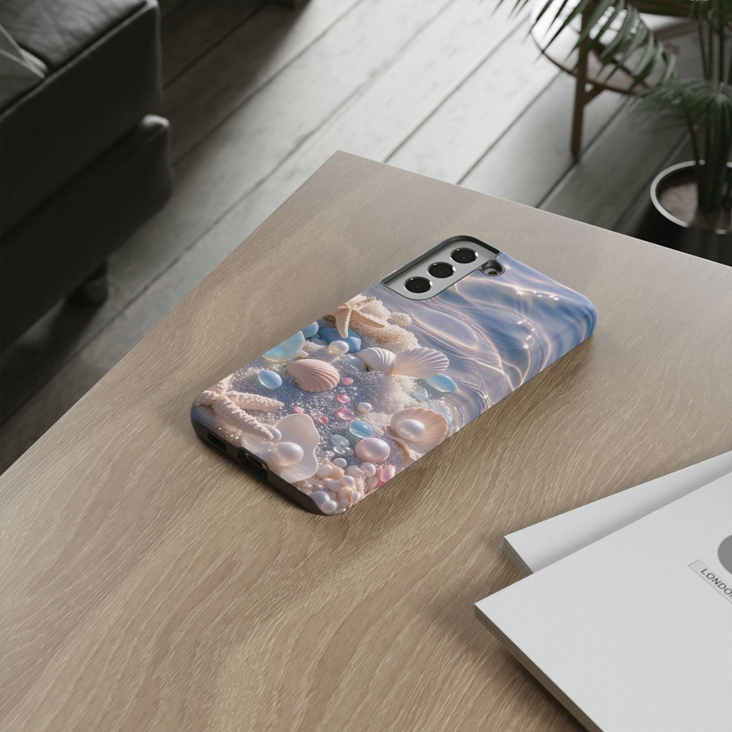 Tough Cases — Pastel Seashell Phone Case (Beach Shells, Pearls & Starfish)