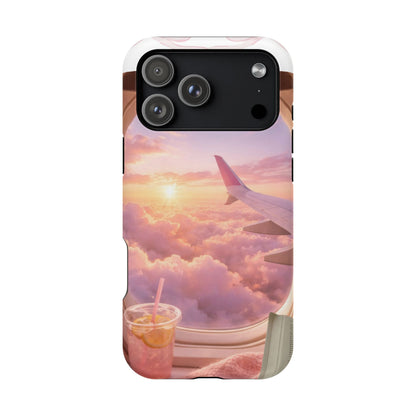 iPhone Magnetic Case "Airplane Window Sunset Travel"