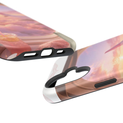 iPhone Magnetic Case "Airplane Window Sunset Travel"