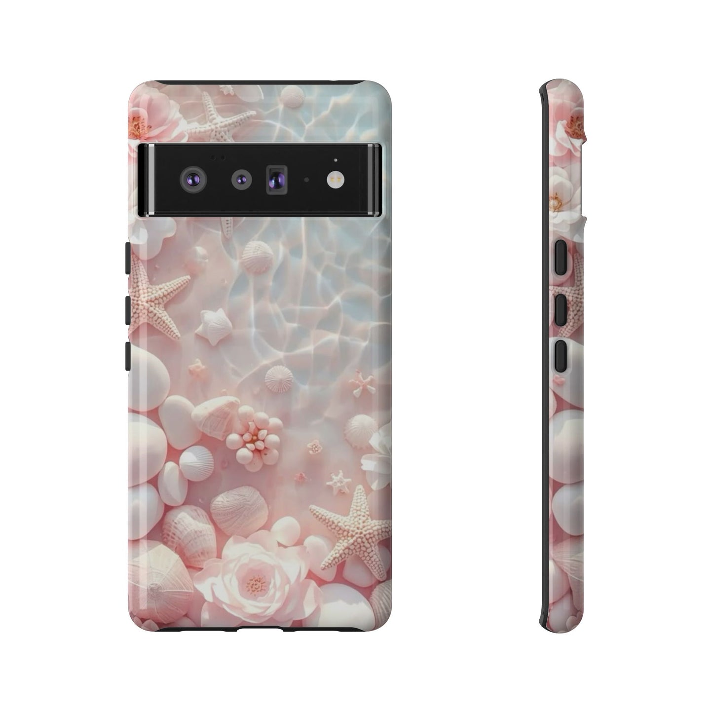 Phone Case — Pink Seashell Starfish Beach Waterproof Design
