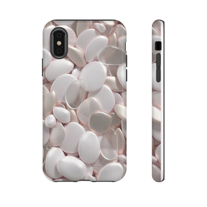 Phone Case – Soft Pink Pebble Pattern Protective Tough Case
