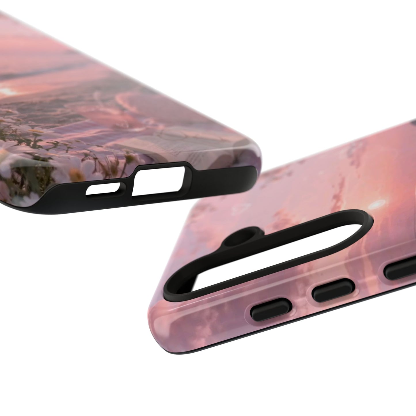 Pink Sunset Beach Phone Case "Romantic Seaside"