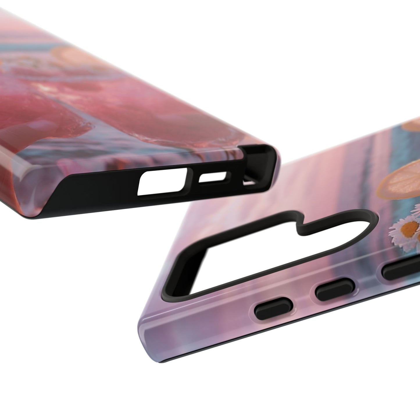 Pink Sunset Cocktail Phone Case — Beach Drink Protective Cover