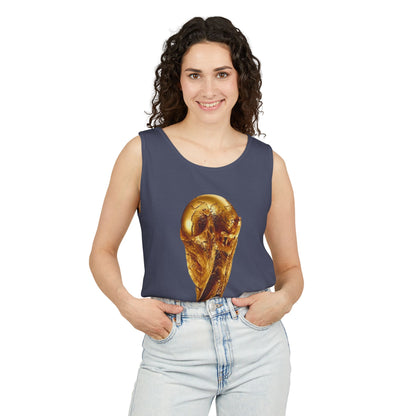World Cup Trophy Tank Top — Gold FIFA Cup Soccer Fan Shirt